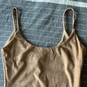 Suede-Feel Tan Mini Dress 👗